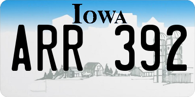 IA license plate ARR392