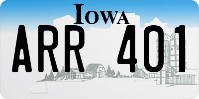 IA license plate ARR401