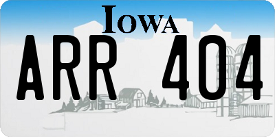 IA license plate ARR404