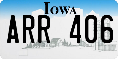 IA license plate ARR406