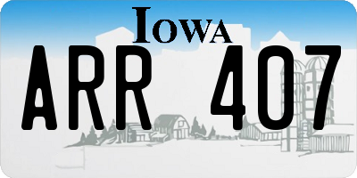 IA license plate ARR407