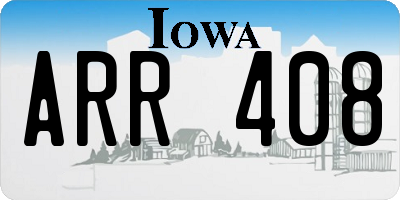 IA license plate ARR408