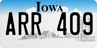 IA license plate ARR409