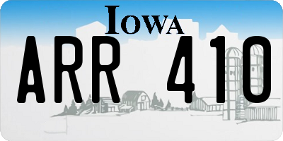 IA license plate ARR410