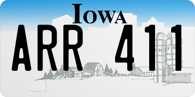IA license plate ARR411