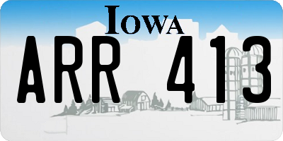 IA license plate ARR413