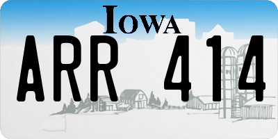 IA license plate ARR414