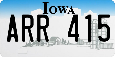 IA license plate ARR415
