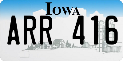 IA license plate ARR416