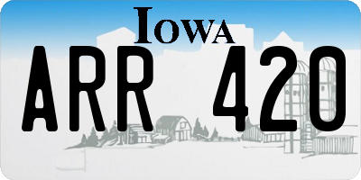 IA license plate ARR420