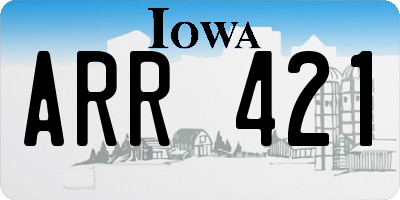 IA license plate ARR421