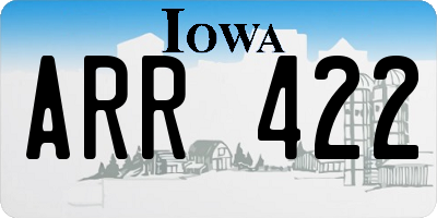 IA license plate ARR422