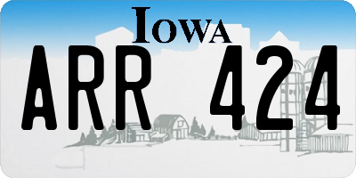 IA license plate ARR424