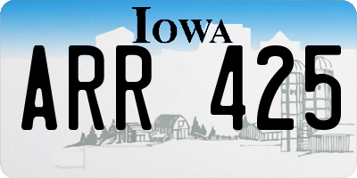 IA license plate ARR425