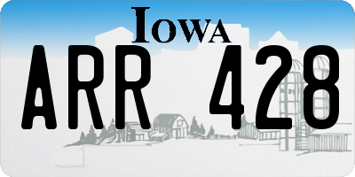 IA license plate ARR428