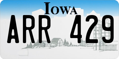 IA license plate ARR429