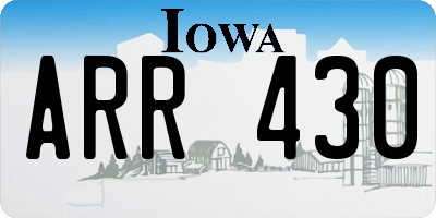 IA license plate ARR430