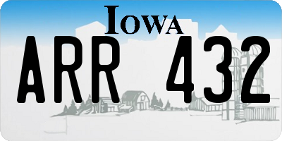 IA license plate ARR432