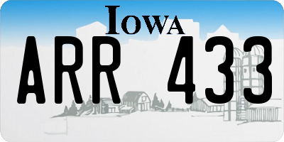 IA license plate ARR433