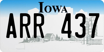IA license plate ARR437