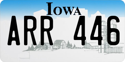 IA license plate ARR446