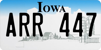 IA license plate ARR447