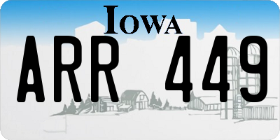 IA license plate ARR449