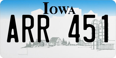 IA license plate ARR451