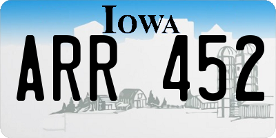 IA license plate ARR452