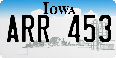 IA license plate ARR453