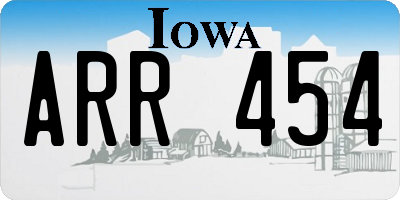 IA license plate ARR454