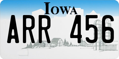 IA license plate ARR456
