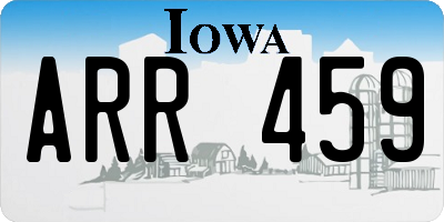 IA license plate ARR459