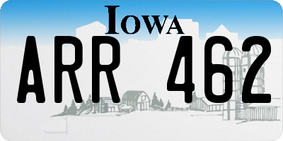 IA license plate ARR462