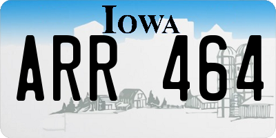 IA license plate ARR464