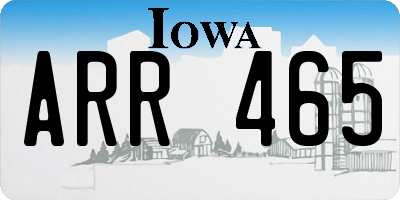 IA license plate ARR465