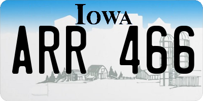 IA license plate ARR466
