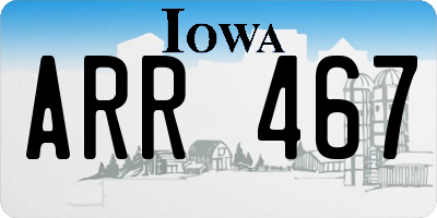 IA license plate ARR467