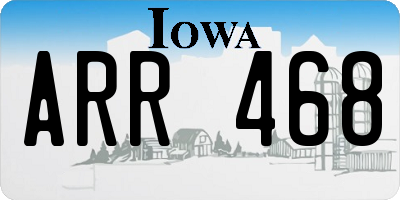 IA license plate ARR468