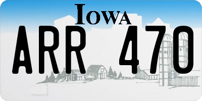 IA license plate ARR470