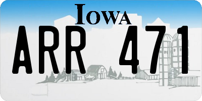 IA license plate ARR471