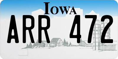 IA license plate ARR472