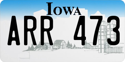 IA license plate ARR473