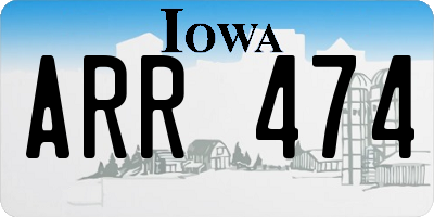 IA license plate ARR474