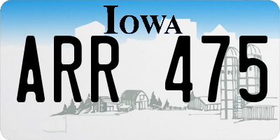 IA license plate ARR475