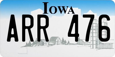 IA license plate ARR476