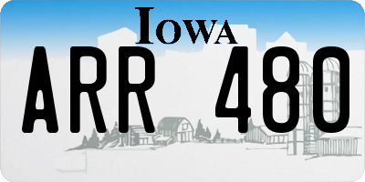 IA license plate ARR480
