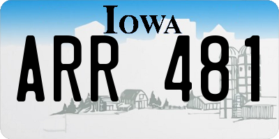 IA license plate ARR481