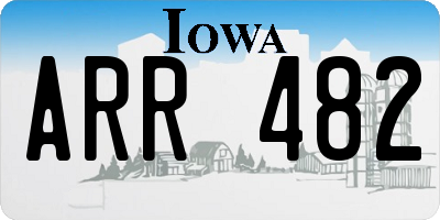IA license plate ARR482