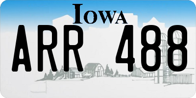 IA license plate ARR488